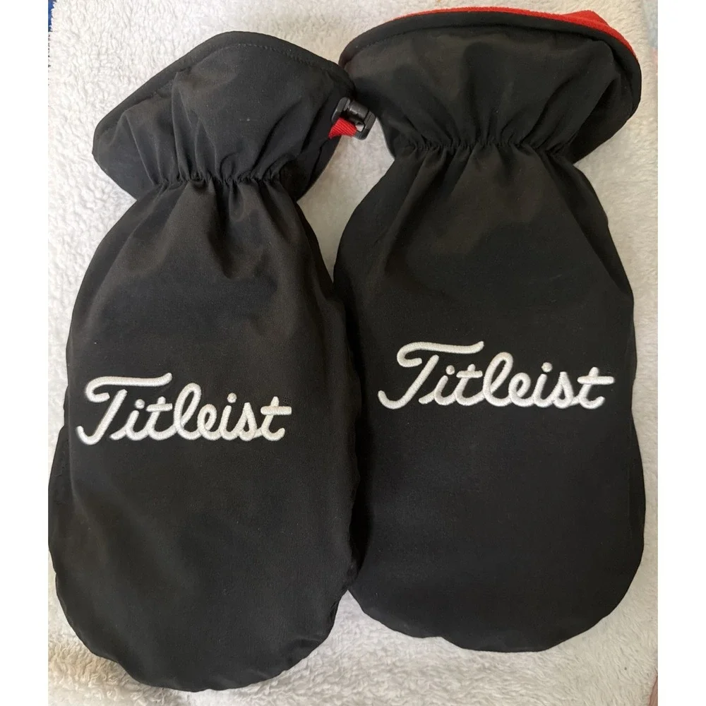Titleist Cart Mitts Black Winter Wear Fleece Lined Golf Gloves Hand Warmers